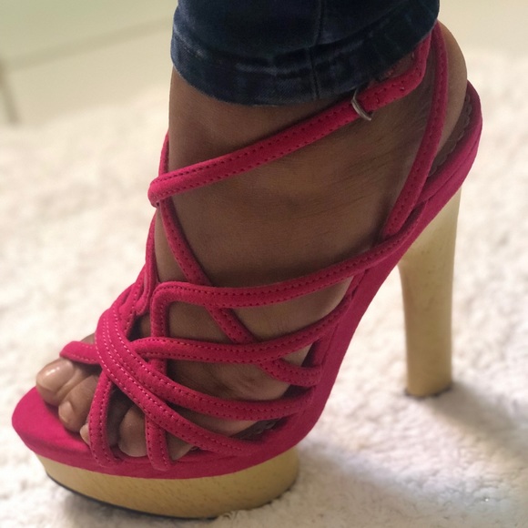 BeBe Hot Pink Strappy Stilleto - Picture 2 of 7